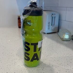 Bright Green Water Bottle with Black Lid